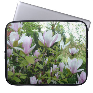 spring light purple magnolia flowers laptop sleeve