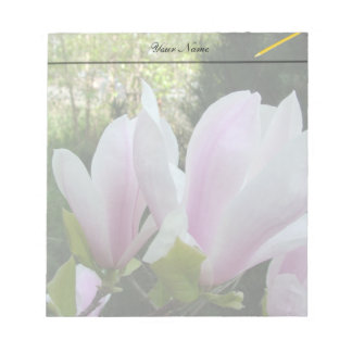 spring light purple magnolia flowers notepad