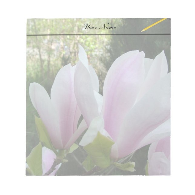 spring light purple magnolia flowers notepad (Front)