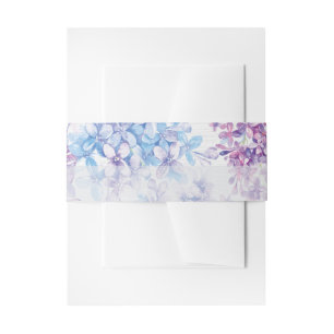 Spring Lilac Flower Blossom-Floral Wedding Invitation Belly Band