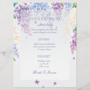 Spring Lilac Flower Blossom-Floral Wedding Menu