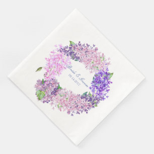 Spring Lilac Flower Blossom-Floral Wedding Napkin