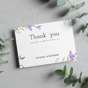Spring lilac green wildflower garden Thank You Invitation