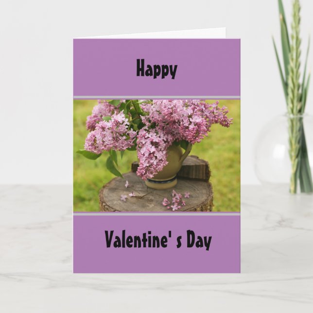 Spring Lilac Valentine's Day Greeting Card (Front)