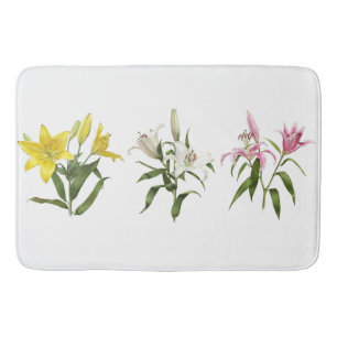 Spring Lily Flower Garden Bath Mat