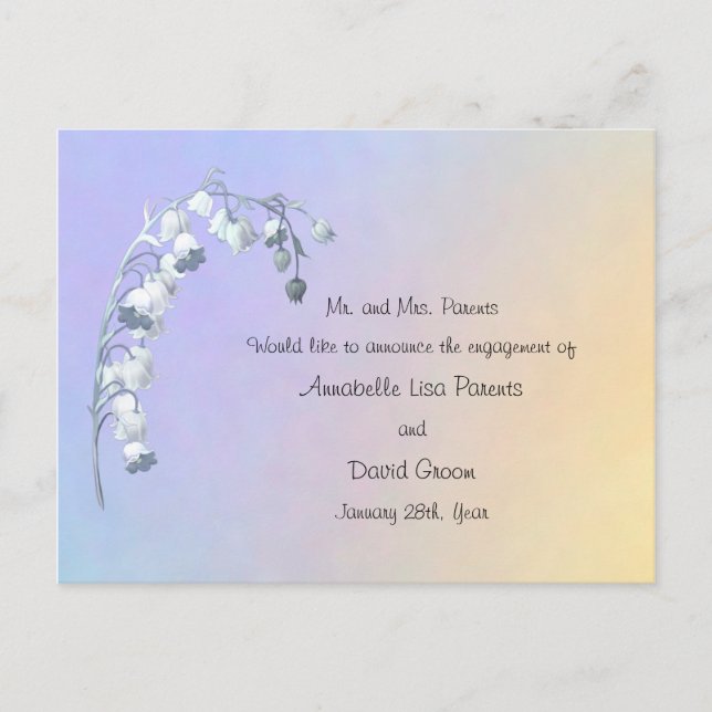 Spring Lily of the Valley Engagement Announcement Postcard (Front)