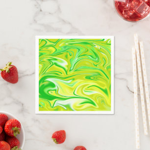 Spring Lime Green And Yellow Marble, Napkin