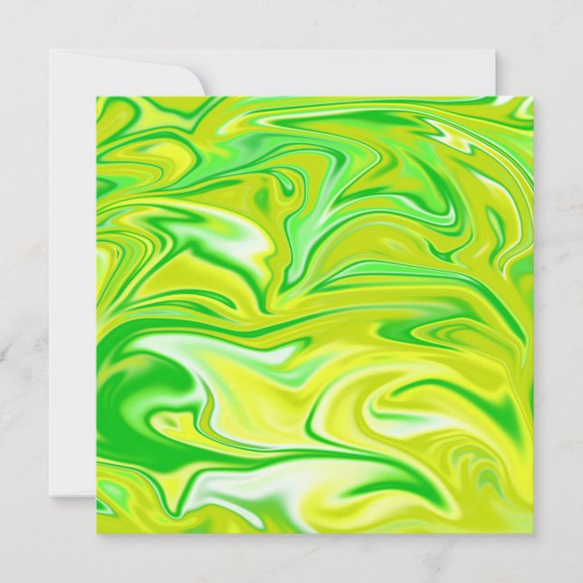 Spring Lime Green And Yellow Marble, Save The Date (Front)