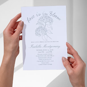 Spring Line Art Hydrangea Invitation
