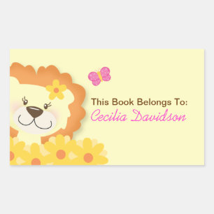 Spring Lion (Yellow) Book Plate Sticker