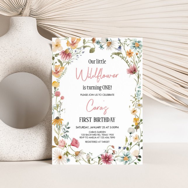 Spring Little Wildflower Birthday Party Invitation (Spring Little Wildflower Birthday Party Invitation)
