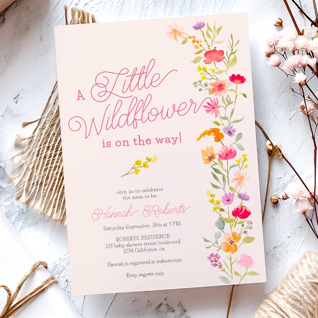 Spring Little wildflower floral baby shower Invitation (Spring Little wildflower floral baby shower Invitation)