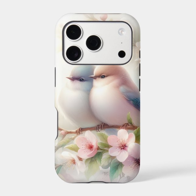 Spring Love Birds Cherry Blossom Floral (Back)