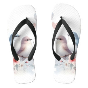 Spring Love Birds Cherry Blossom Floral Jandals