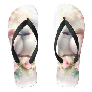 Spring Love Birds Cherry Blossom Floral Jandals