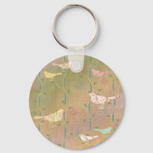 Spring Love Birds Design Keychain