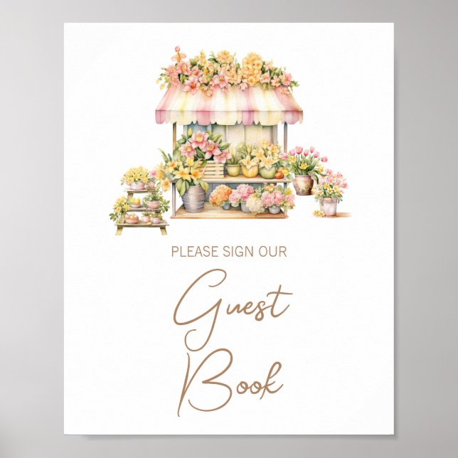 Spring Love in Bloom Bridal Shower Guest Book (Front)