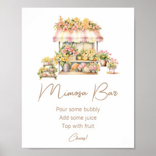 Spring Love In Bloom Bridal Shower Mimosa Bar Poster