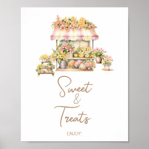 Spring Love In Bloom Bridal Shower Sweet & Treats Poster