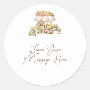 Spring Love In Bloom Bridal Shower Your Message Classic Round Sticker