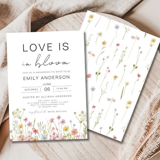 Spring Love is in Bloom Wildflower Bridal Shower Invitation (Creator Uploaded)