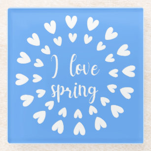 Spring Love, Little Hearts Glass Coaster