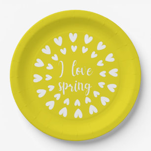Spring Love, Little Hearts Paper Plate