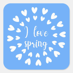 Spring Love, Little Hearts Square Sticker