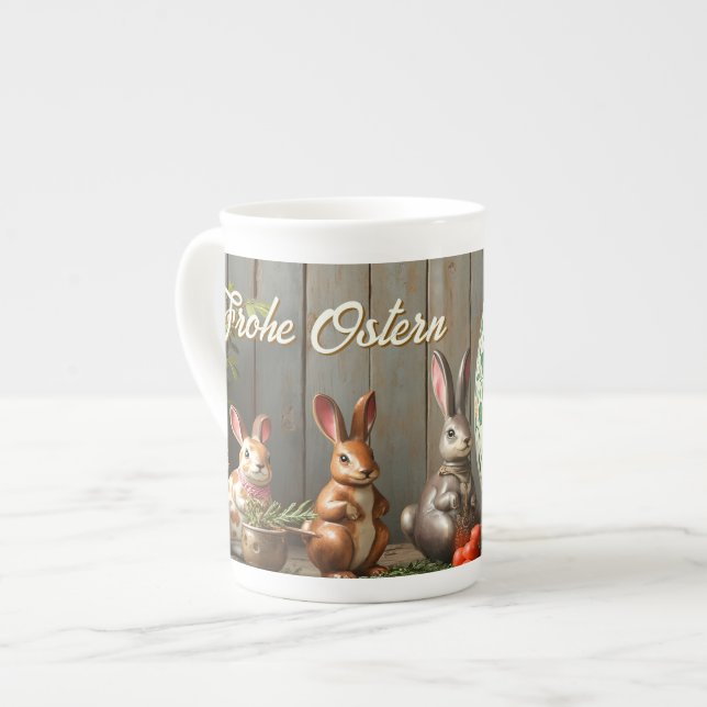 Spring Magic with Blossoms and Bunny Happiness Bone China Mug (Front Left)