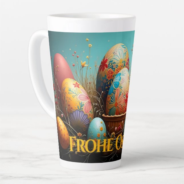 Spring Magic with Easter Eggs Latte Mug (Left Angle)