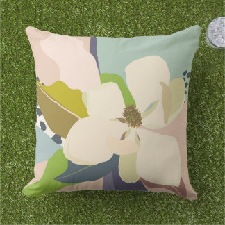 Spring Magnolia Color Blocks Florist  Cushion