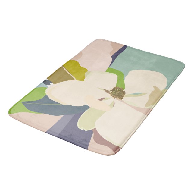 Spring Magnolia Colour Blocks Florist  Bath Mat (Angled)