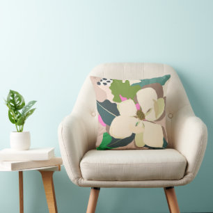Spring Magnolia Colour Blocks Florist  Cushion