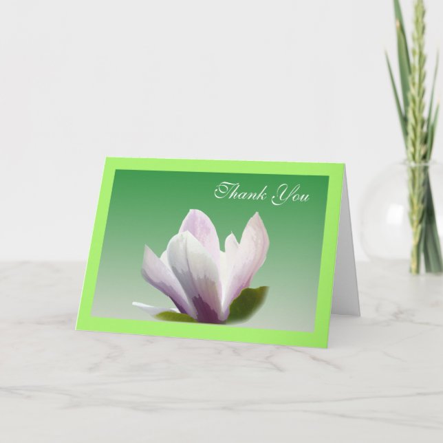 spring magnolia flower thank you card (Front)