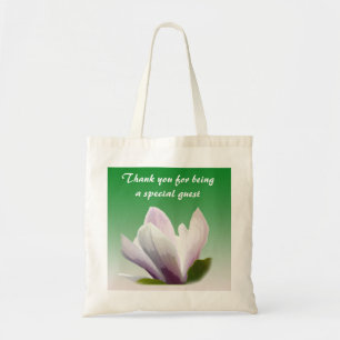 spring magnolia flower thank you tote bag