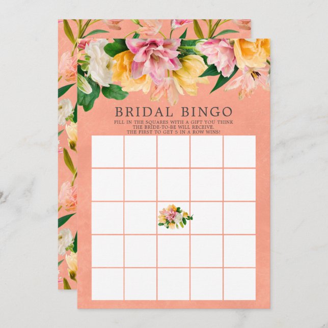 Spring Meadow BINGO Bridal Shower Game Invitation (Front/Back)