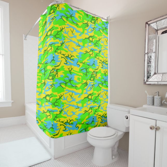 Spring Meadow Camo Shower Curtain (In Situ)