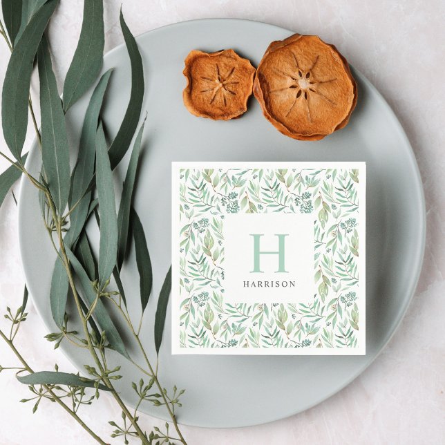 Spring Meadow Family Monogram Napkin (Creator Uploaded)