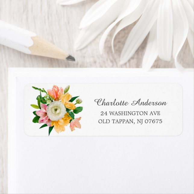 Spring Meadow Floral Bridal Shower Label (Insitu)