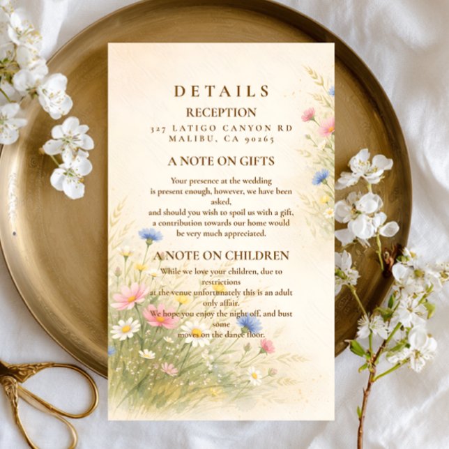 Spring Meadow Floral Wedding Enclosure Card (Creator Uploaded)