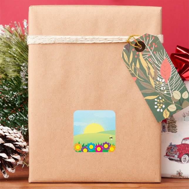 Spring Meadow Square Sticker (Creator Uploaded)