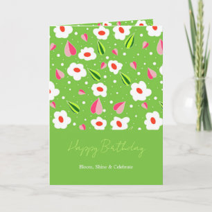 Spring Meadow Whimsy Birthday Card
