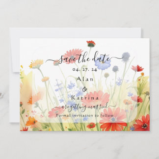Spring Meadow Wildflowers Save The Date