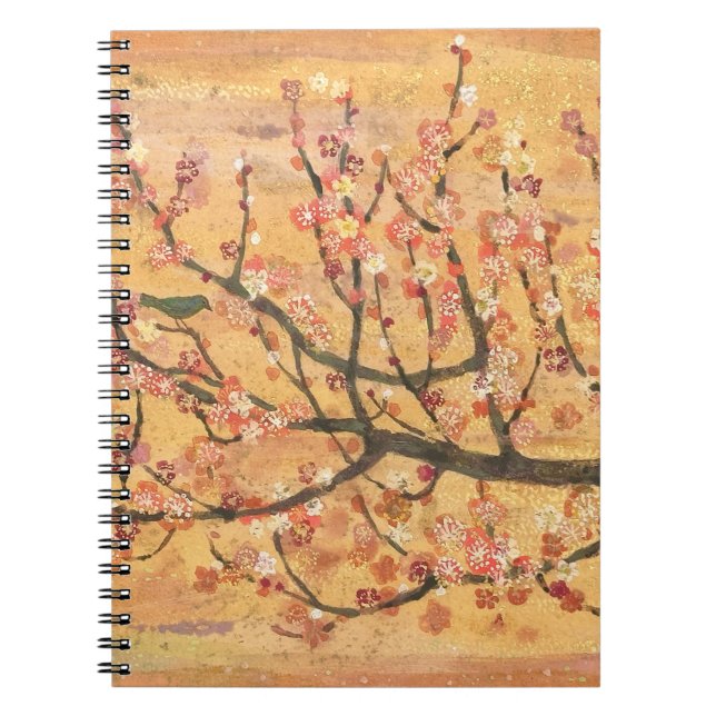 Spring Melody: Plum Blossom & Bush Warbler Notebook (Front)