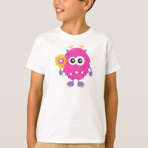 Spring Monster, Pink Monster, Flowers, Horns T-Shirt