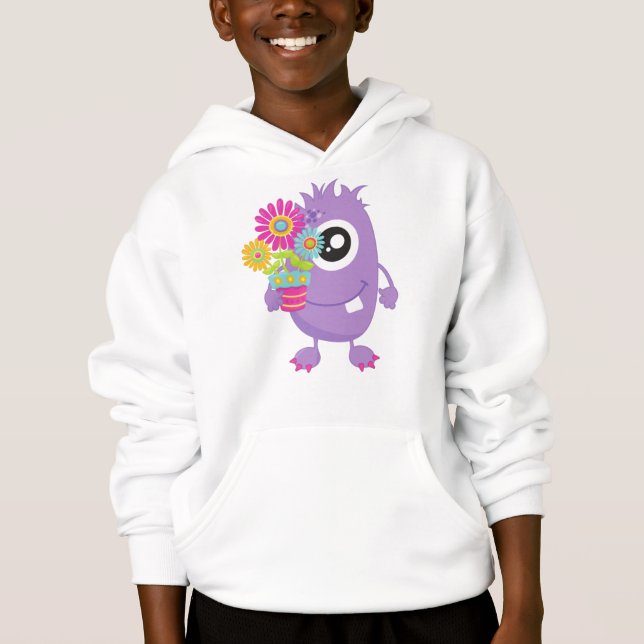 Spring Monster, Purple Monster, Colourful Flowers (Front)