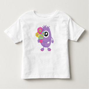 Spring Monster, Purple Monster, Colourful Flowers Toddler T-Shirt