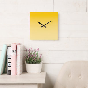 SPRING MOOD – Pastel Yellow light to deep Square Wall Clock