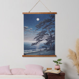Spring Moon at Ninomiya Beach Kawase Hasui 1932 Hanging Tapestry