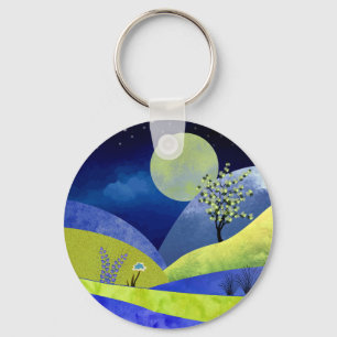 Spring Moonrise Key Ring